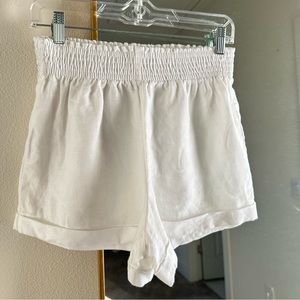 Reformation Nashville Linen Shorts, White, Size S